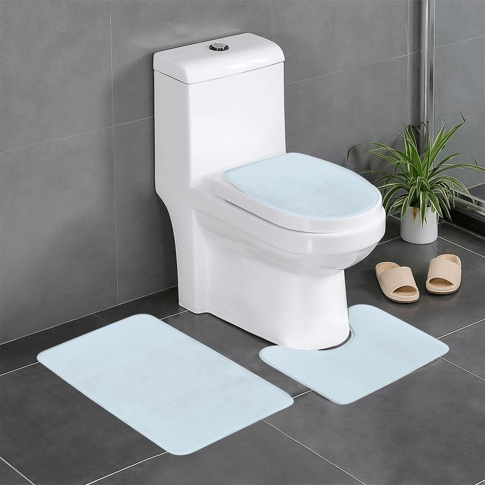Tapis de salle de bain de 3 pièces faciles à nettoyer WHJSSF Moon lavables et absorbants