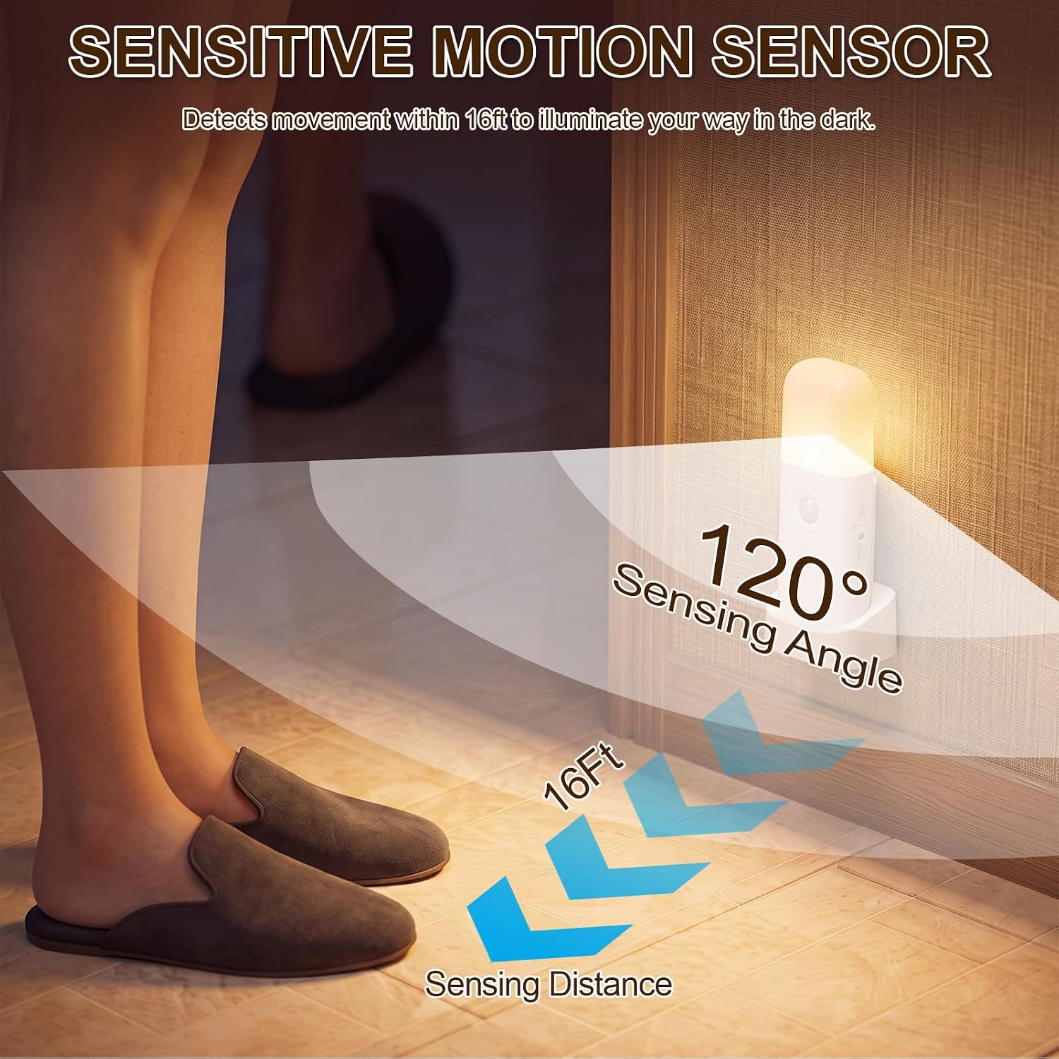 4 Pack Motion Sensor Night Lights, 2000mah Battery Operated Rechargeable image 5