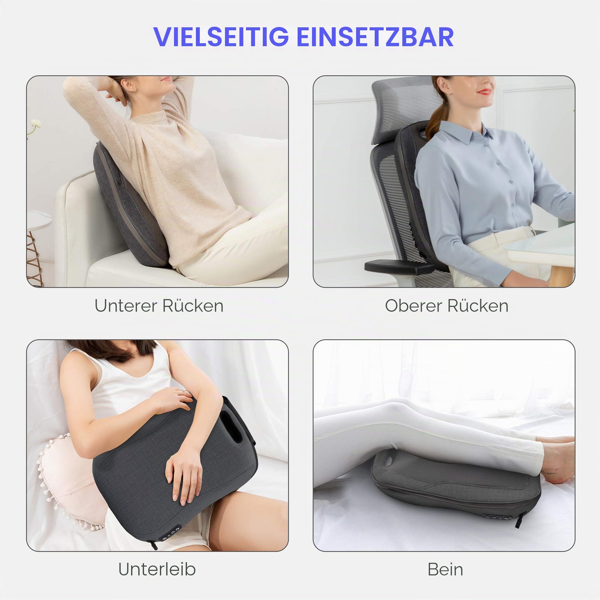 COMFIER Massagekissen, Shiatsu Rückenmassagegerät mit Wärme, tragbares Massagegerät, Stuhlmassagegerät für Büro Entspannung，Geschenke für Frauen/Männer