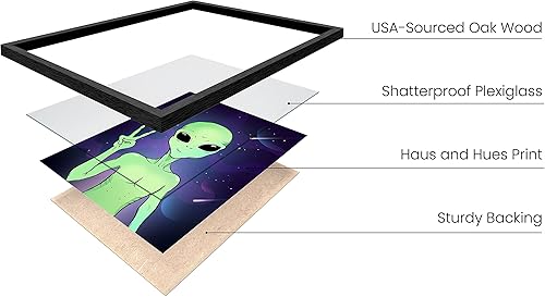 Miniatura 2 de HAUS AND HUES Trippy - Póster de alienígena y decoración de extraterrestres, póster de extraterrestres trippy, decoración de pared de alienígenas y