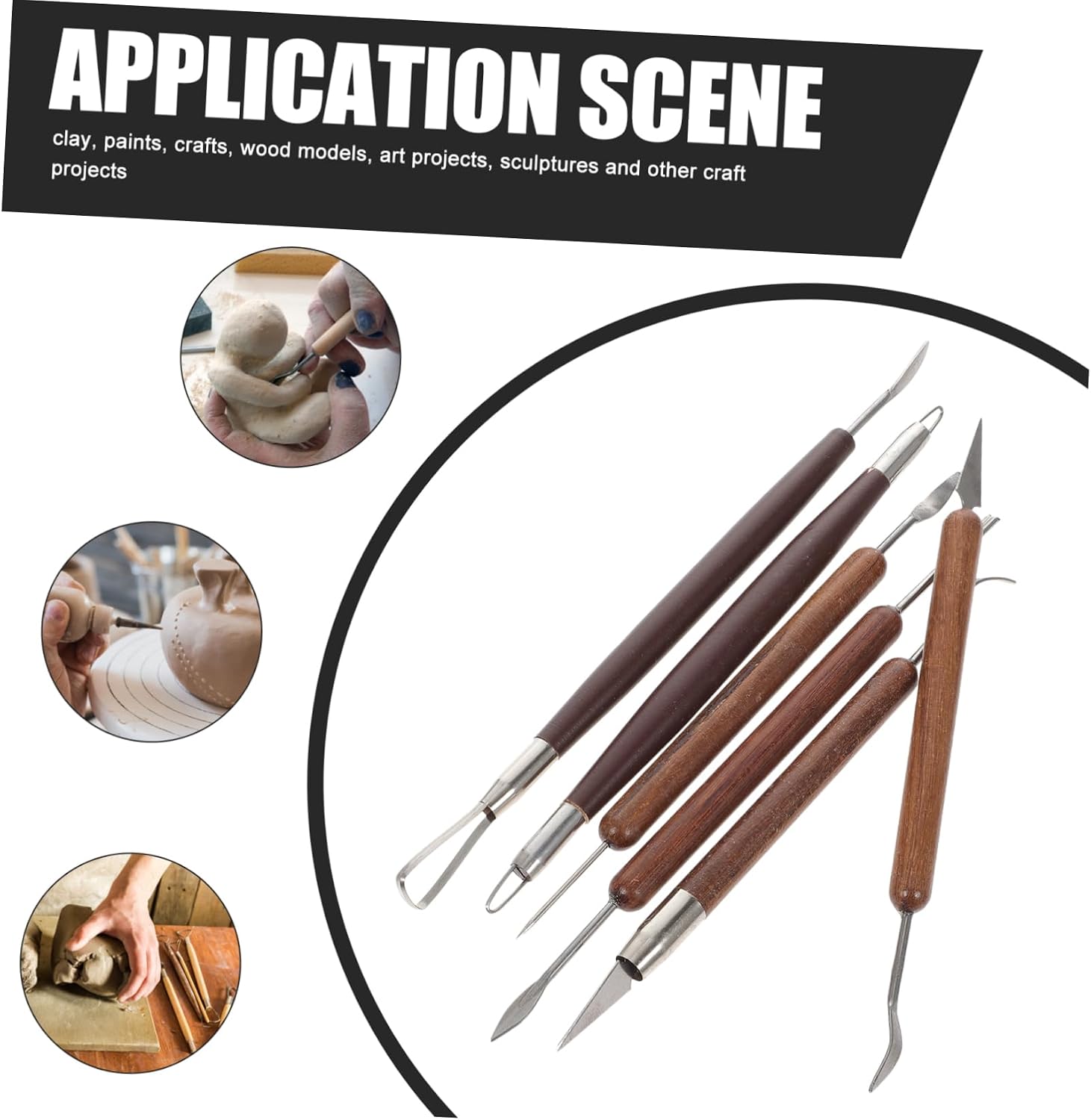 6pcs Metal Clay Modeling Tools Set for Sculpting and Shaping