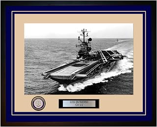 USS Intrepid CV-11 Framed Navy Ship Photo 6CV11Blue