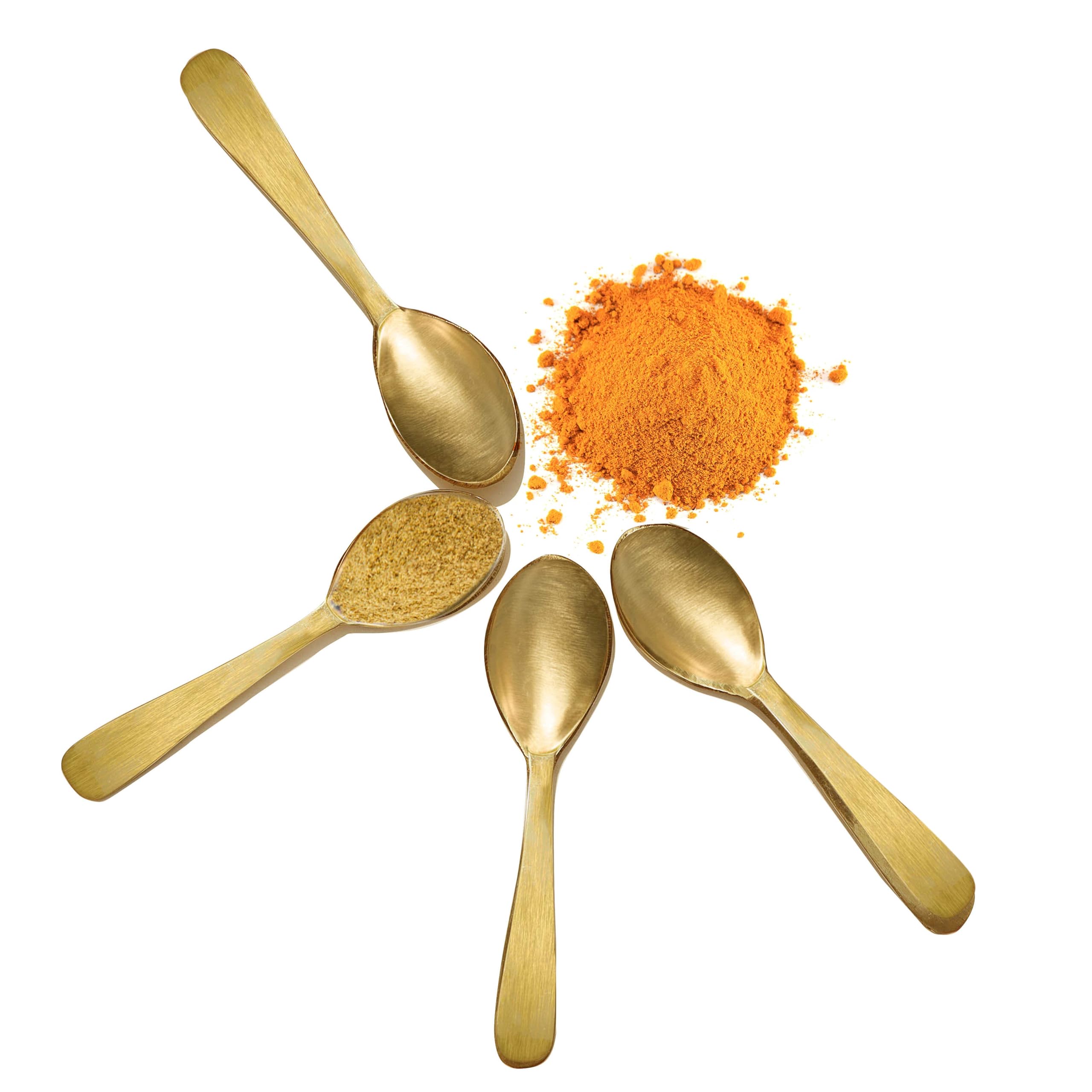 Pure Source India Brass Spoon Perfect for Spices, Coffee and Dessert Spoon (Length-3 Inch) (4 PCS)