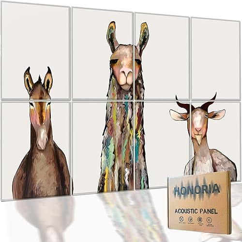 Miniatura 21 de HONORIA Paquete de 8 paneles acústicos artísticos de 48 x 32 pulgadas, paneles de pared autoadhesivos insonorizados, paneles de pared acústicos