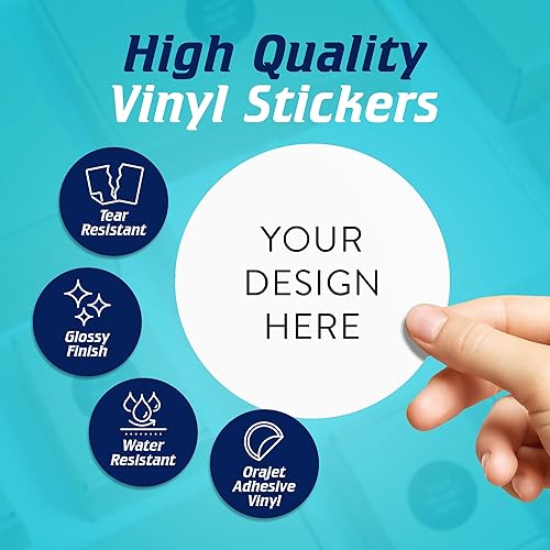 Vista 811 de DayStar Custom Signs & Design - 100 adhesivos de vinilo personalizables, con texto, imagen, diseño y logotipo; adhesivos para logotipo de embalaje