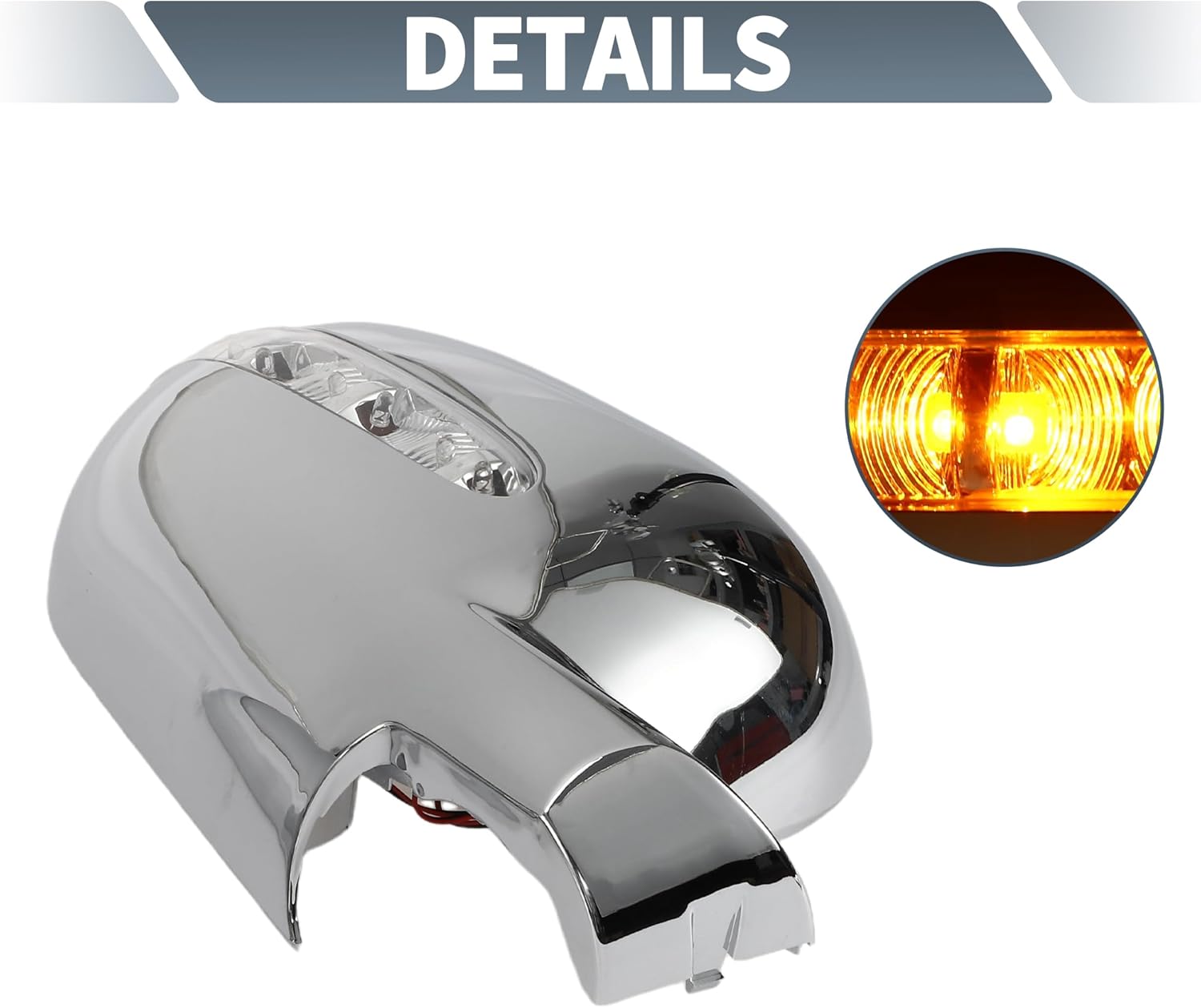 X AUTOHAUX Pair Car Rear View Driver Passenger Side Mirror Cover Cap Overlay Chrome Plated for Mercedes-Benz M Class W163 ML 1997-2005 Fits W/Turn Signal Models Mirror Guard Covers Trims