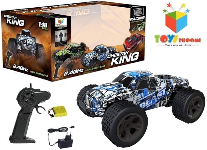 Toys Bhoomi Cheetah King 2.4GHz 1:18 Extreme Power High Speed RC Beast Slayer Drift Car with Pistol Grip Remote Controller