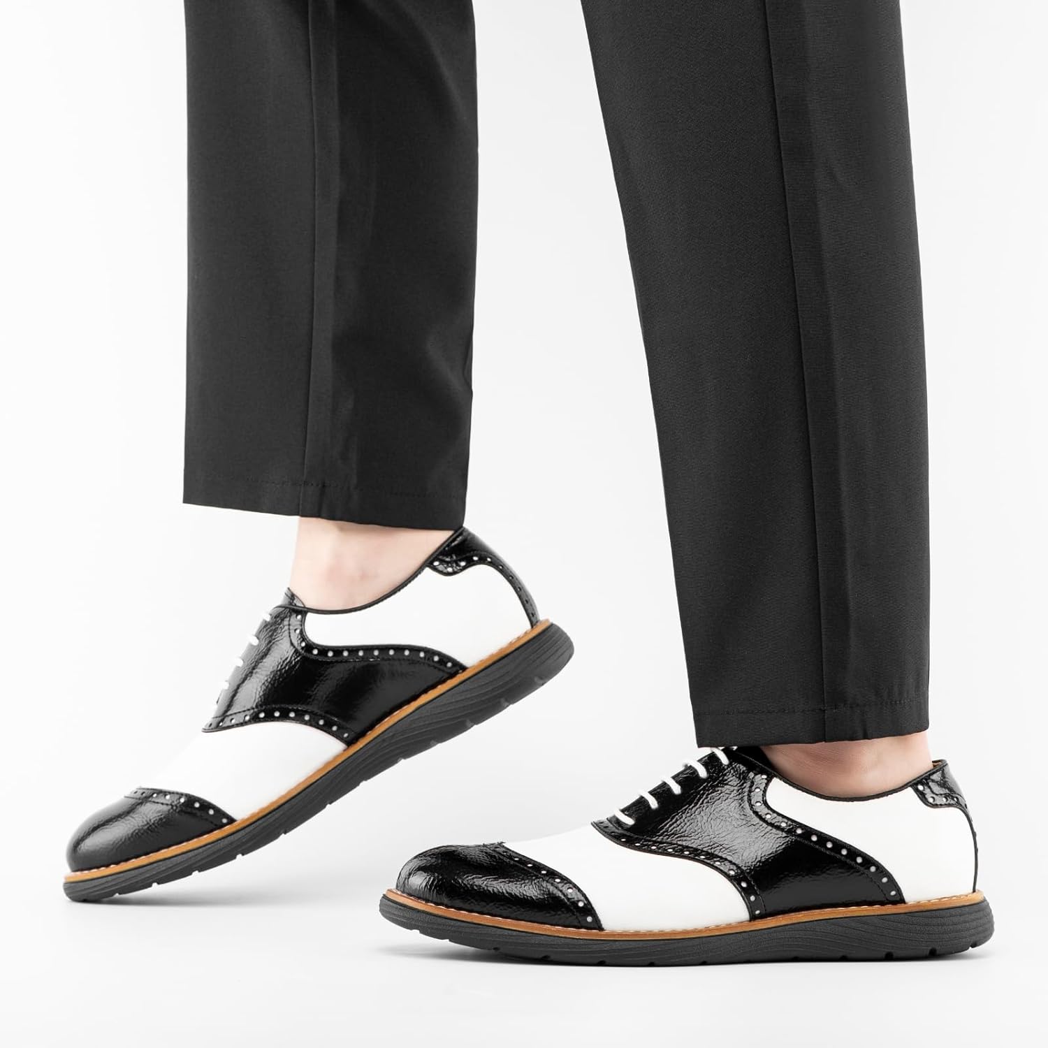 JITAI Men's Oxford Shoes,Dress Shoes Lace-up Wingtip Brogue Shoe Mens Lightweight Fashion Shoes. - Image 2