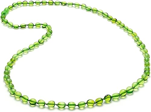 Miniatura 8 de Collar largo para adultos - Joyería de cuentas de ámbar genuino de 28 pulgadas, cuentas barrocas pulidas, certificado