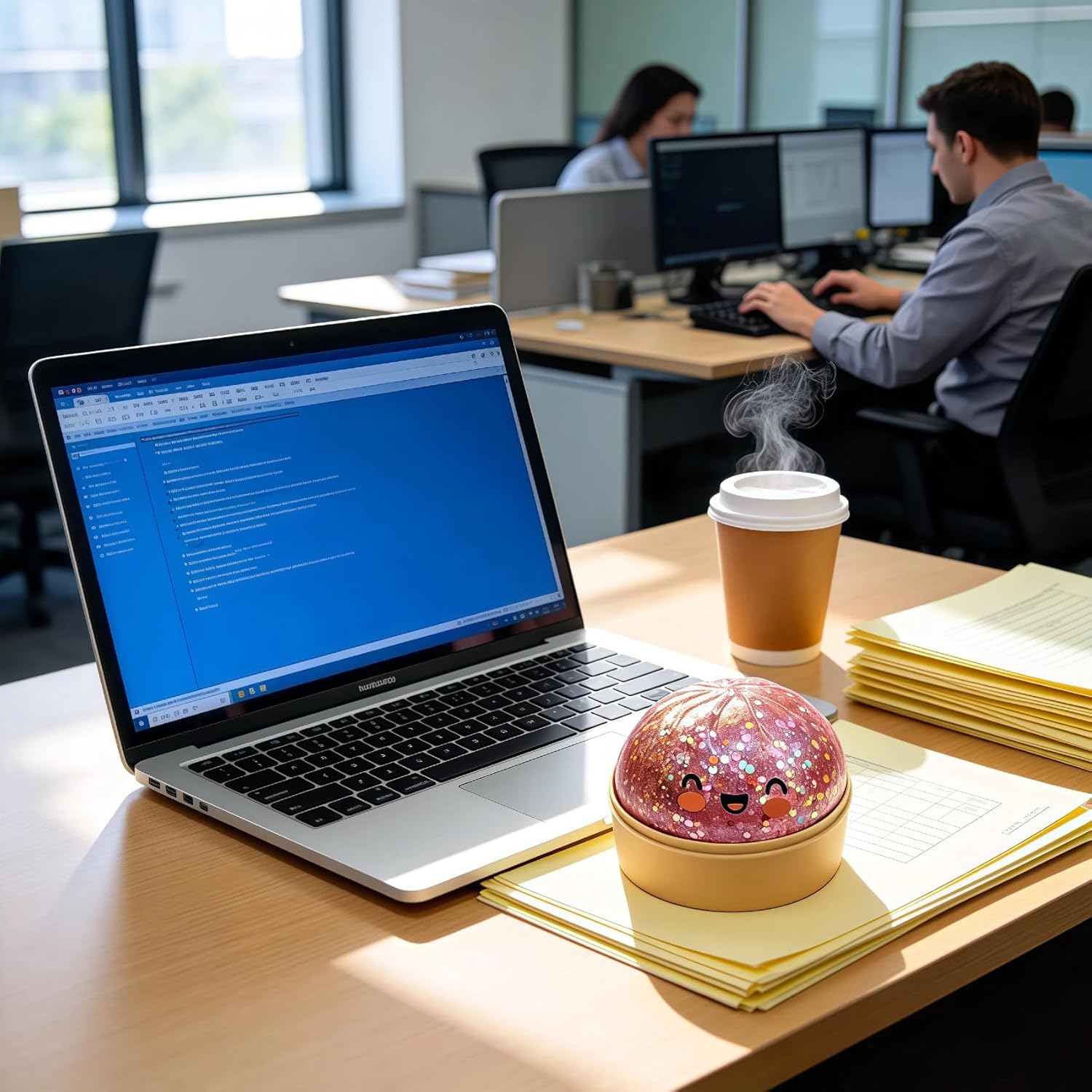 Genérico Dumpling Squishy - Stress Relief for Adults, Slow Bouncer, Collectible Desk Toy (Pink)