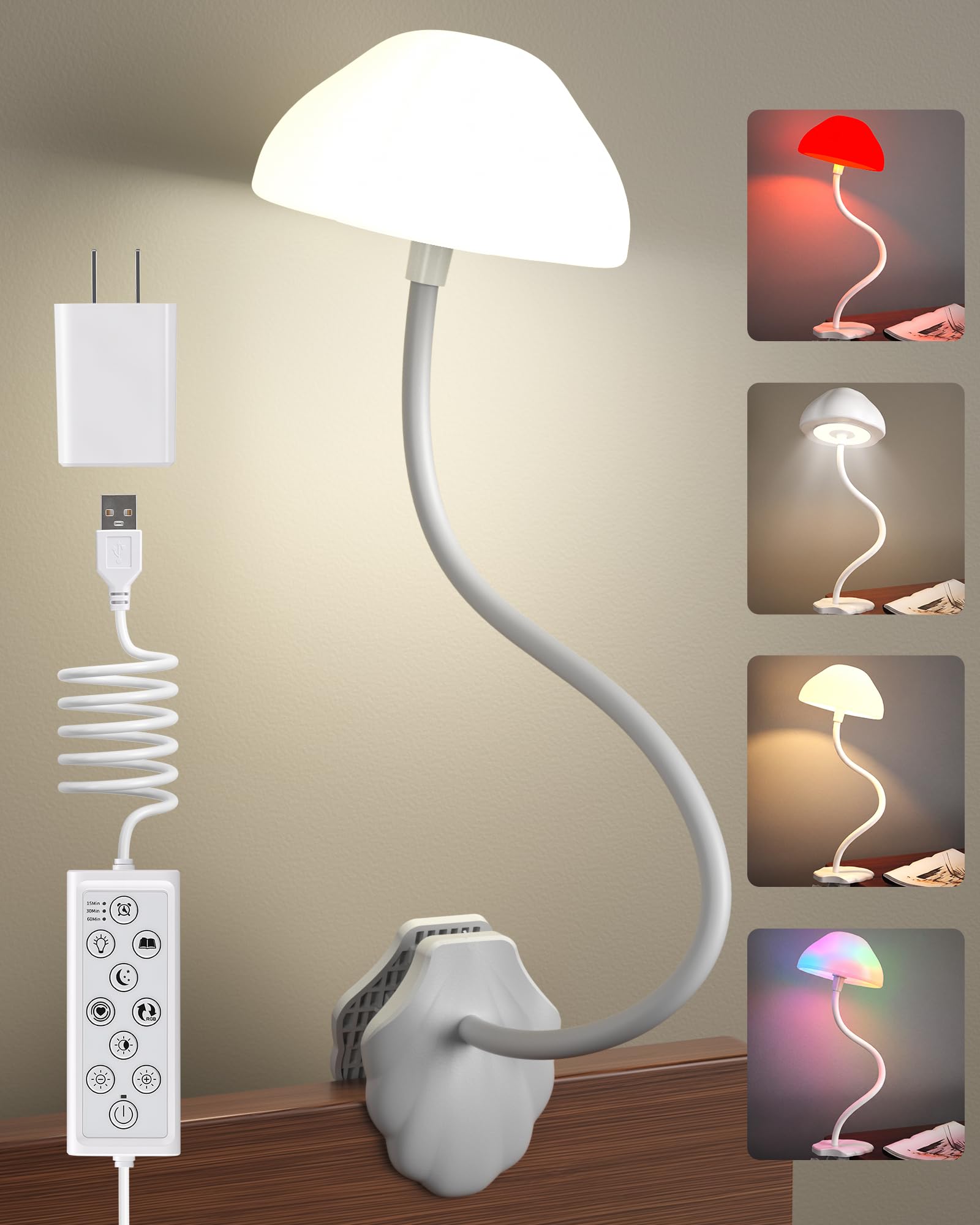 TiInsta Clip On Bed Light,Headboard Reading Lamp & Cloud RGB Chasing Lights