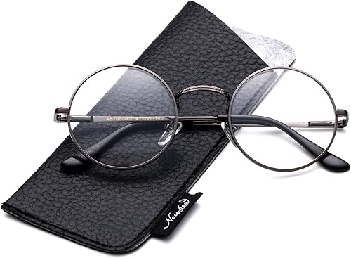 Miniatura 8 de Gafas de lectura redondas retro unisex de calidad, bisagra de resorte, marco de acero inoxidable, gafas de lectura redondas de metal