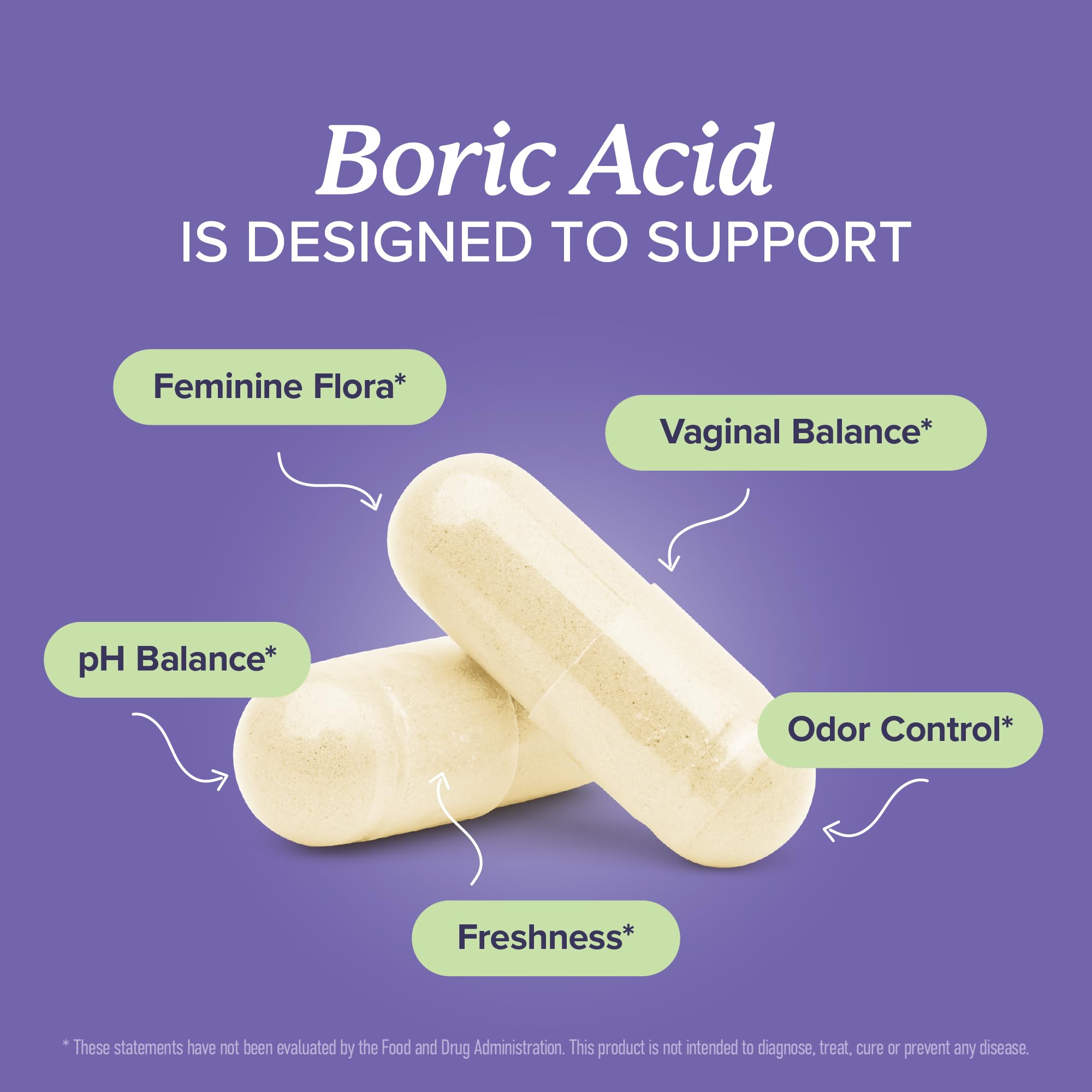Boric Acid Suppositories for Women 600mg | pH Balance, Vaginal Odor & Itching | Feminine Hygiene & Intimate Health Support | Boric Acid for Women Vaginal Suppositories | Unscented, Vegan | 30 Ct