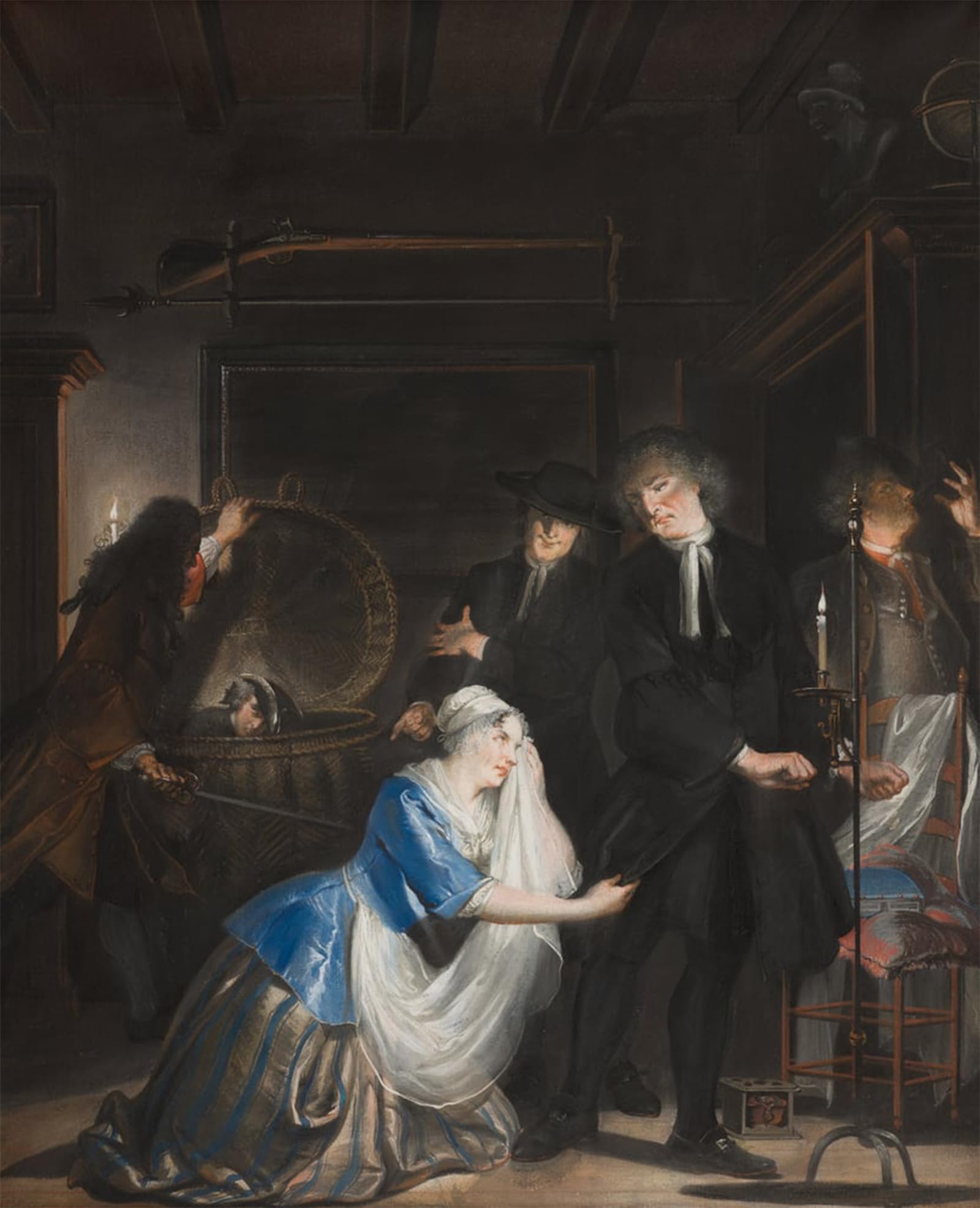 ARTXLXXBN Famous Art Print Poster Vintage Wall Art the Discovery of Volkert in the Laundry Basket by Cornelis Troost Canvas Art Poster for Home Decor 60x90cm