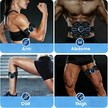 EMS Abdominal Muscle Trainer, ABS Trainer Muscle Stimulator, 8 Modes & 18 Intensities For Abdominal/Arm/Leg/Hip Training, EMS Muscle Stimulator, Electric Abdominal Muscle Toner