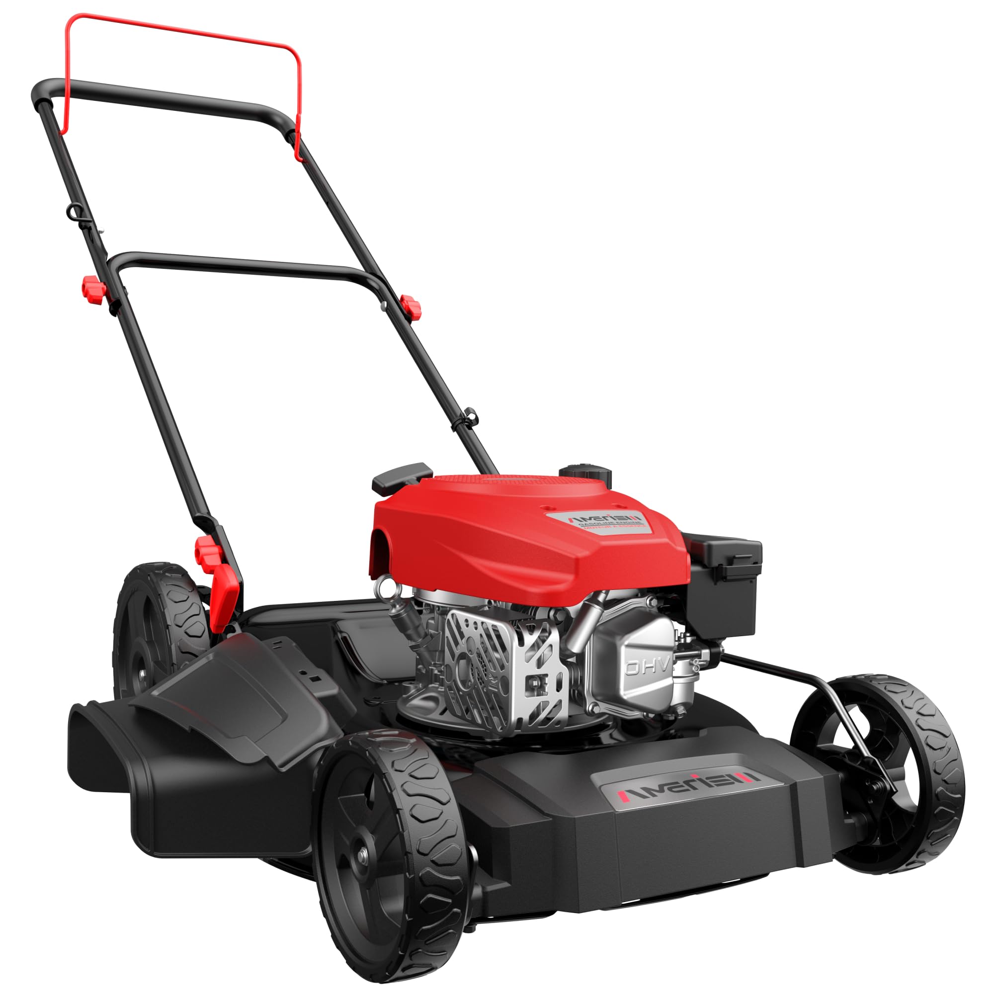 AMERISUN 21 Inch Gas Push Lawn Mower, 2-in-1 Mulching & Side Discharge, 144cc 4-Stroke OHV Engine, 6-Position Height Adjustment, Lightweight Push Mower for Small to Medium Yards