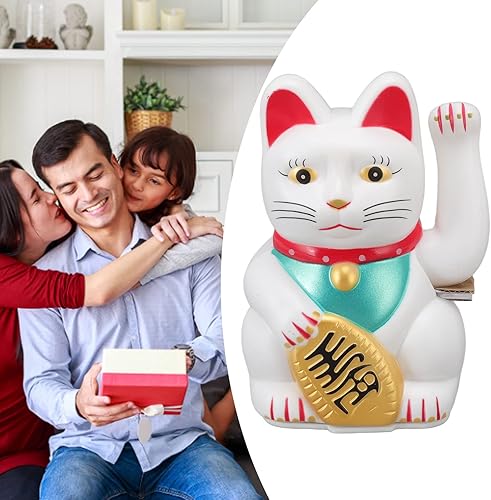 Miniatura 6 de Yoidesu Gato de la fortuna alimentado por pilas, estatua de gato de la suerte de la buena suerte, gato de la riqueza, gato agitando para hotel,