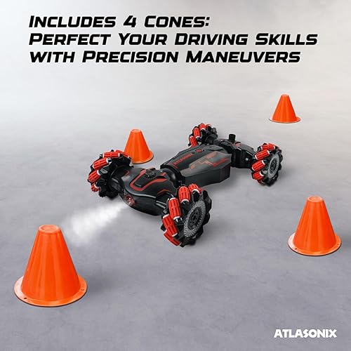 Miniatura 5 de Atlasonix Coche de control remoto gestual, 2.4 GHz 4WD controlado a mano, auto de acrobacias RC con detección de gestos, auto de control remoto de