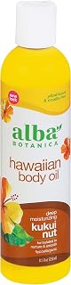Alba Botanica Hawaiian Body Oil, Deep Moisturizing Kukui Nut, 8.5 Oz