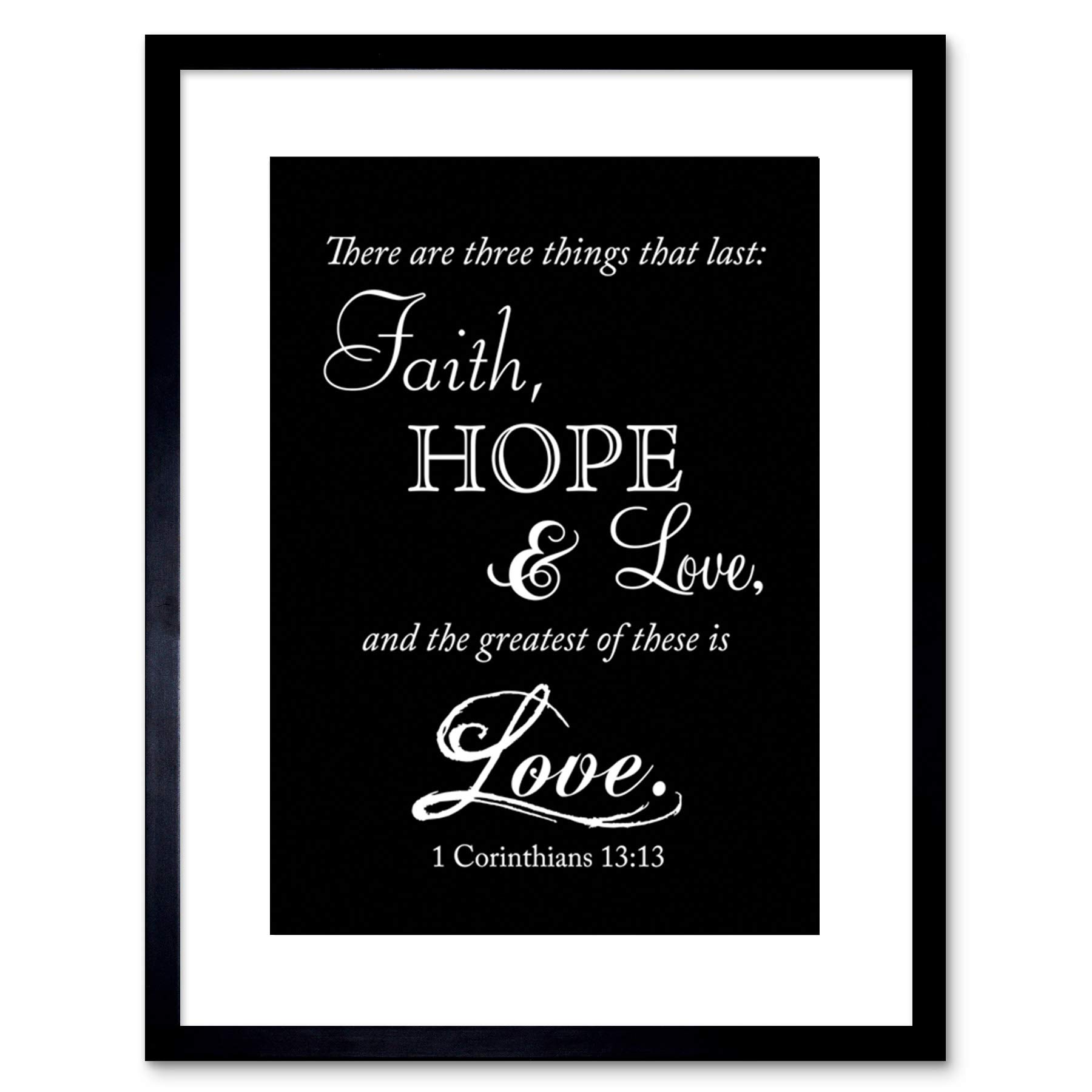 Wee Blue Coo Corinthians 13 Faith Hope Love Quote Bible Framed Wall Art Print