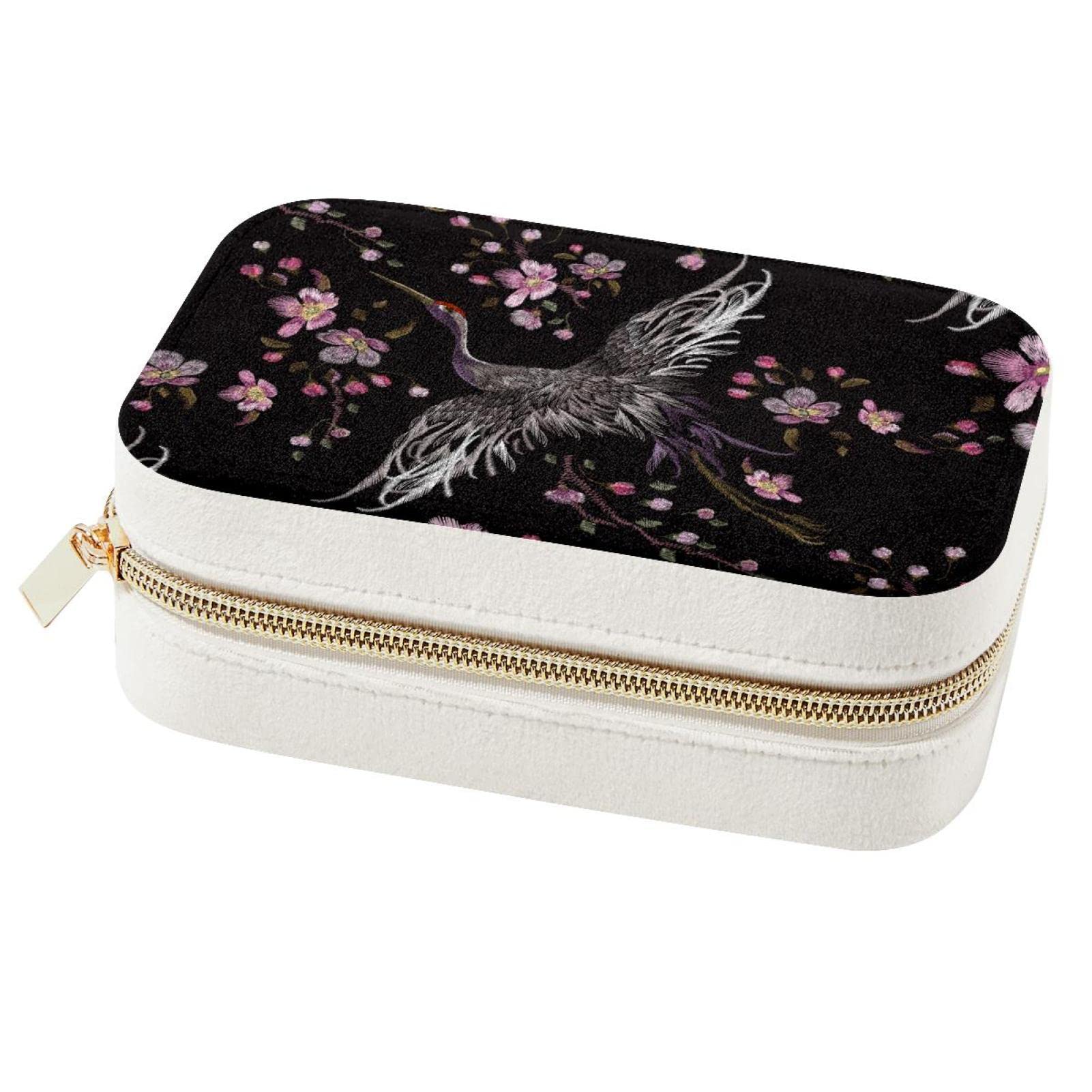 Boîte à bijoux de voyage Cranes Cherry pour organiser vos accessoires en vacances