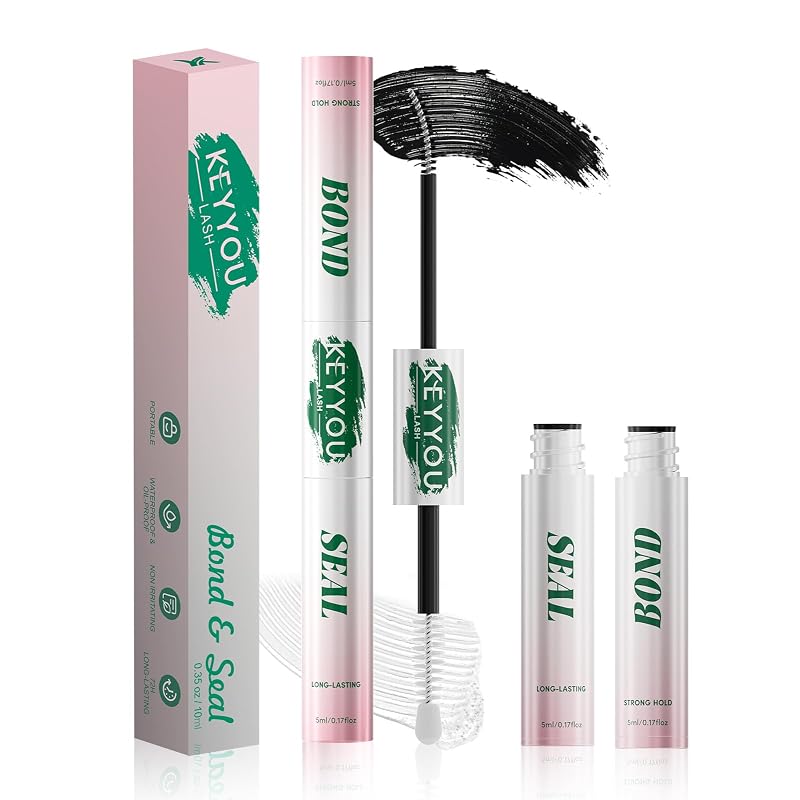 KEYYOU Cola e Selante para Cílios em Tufos, Preto, 10 mL
