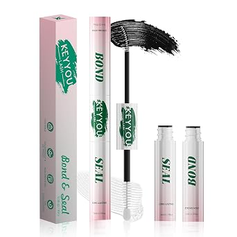 KEYYOU Lash Cluster Glue,New Lash Bond and Seal Waterproof for Eyelash Clusters,72Hours 2-in-1 Super Hold Long-Lasting Non-Irritating for DIY at HomeBlack Bond,10ML