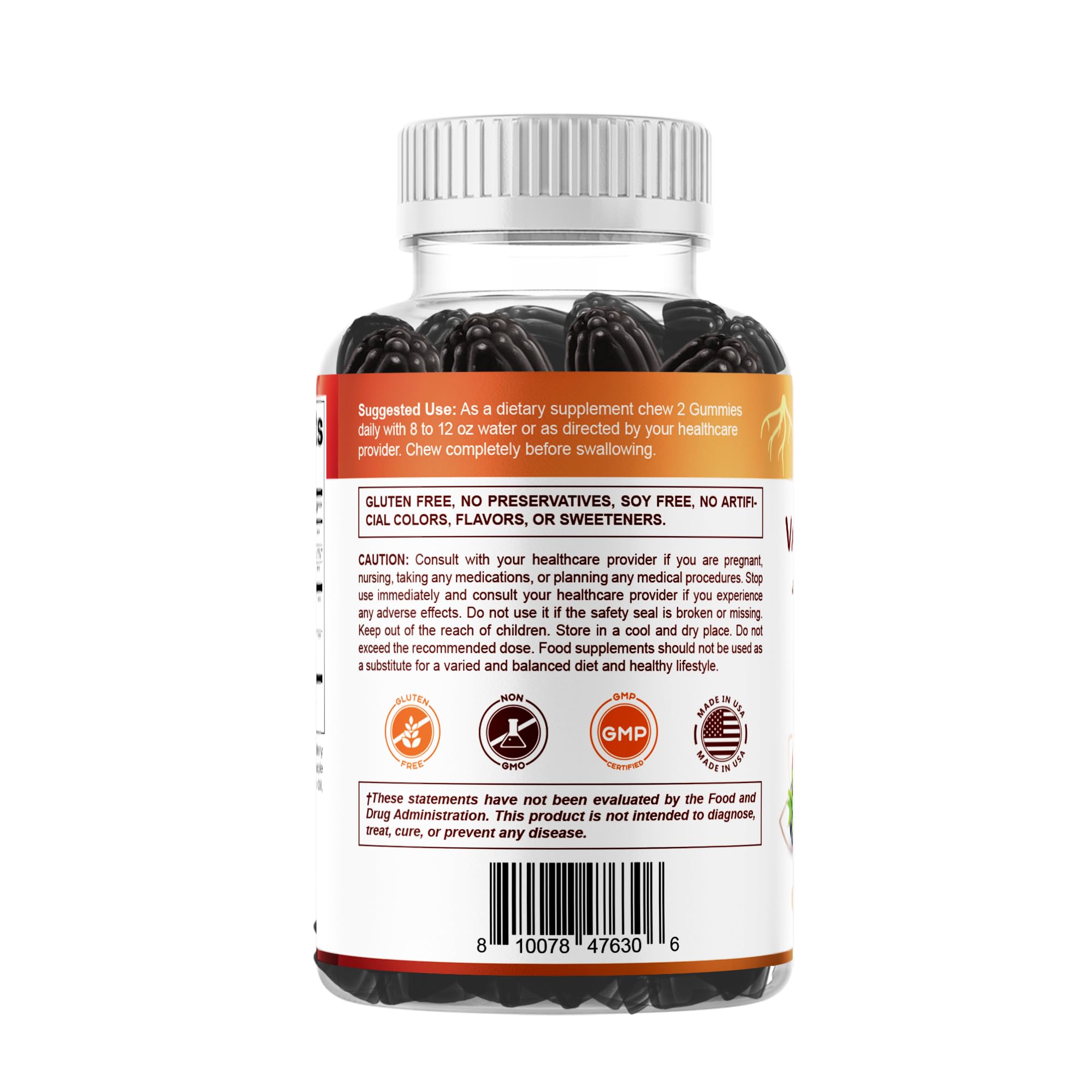 Vitamatic Valerian Root & Chamomile Gummies – Plant-Based Botanical Extract – Mixed Berry Flavor – Vegan, Non-GMO, Gluten-Free – Herbal Supplement – 60 Count — Amazon image 9
