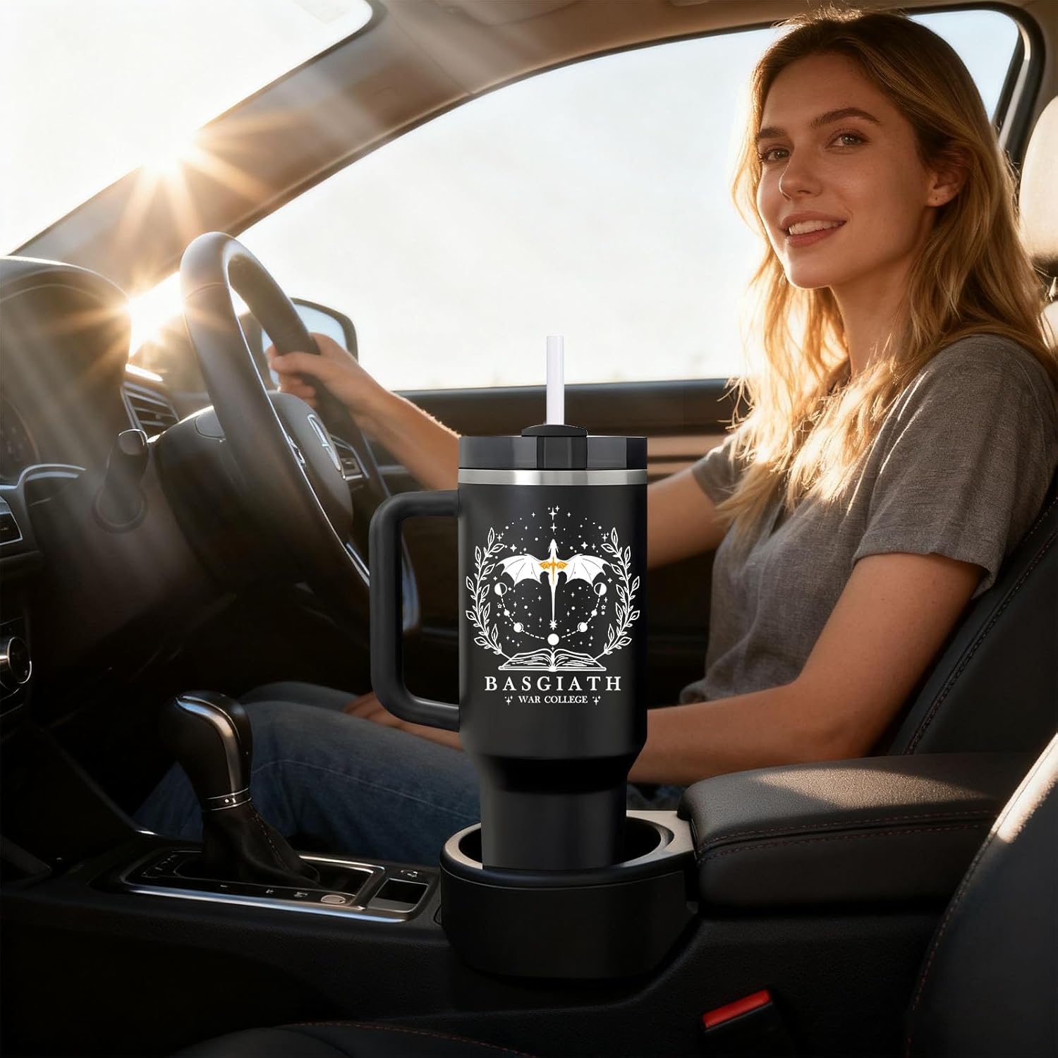 Fufendio Fourth Wing Merch, 40oz Tumbler Mug with Handle & Straw, Funny Inspired Fantasy Book Lovers Gifts for Women, 4th Wing Bookworm Bookish Dragon Merchandise - Image 9