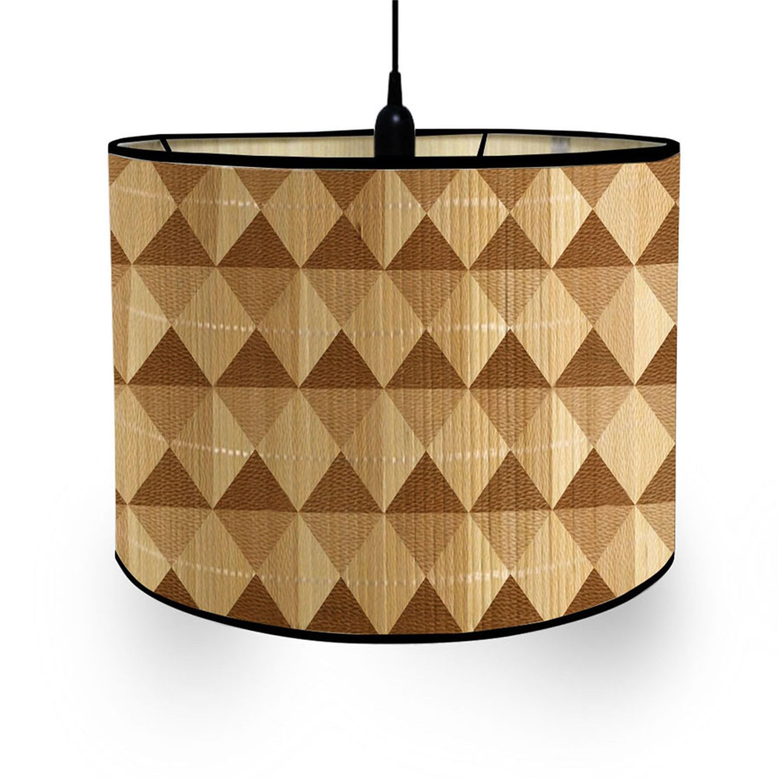 Morbuy Bamboo Lampshade for Table Lamp, Simple Style Vintage Style Diameter 30cm Wooden Bedside Light Lampshade Light Shades Wall Light Lamp Shades for Desktop Accessories (Rhombus)