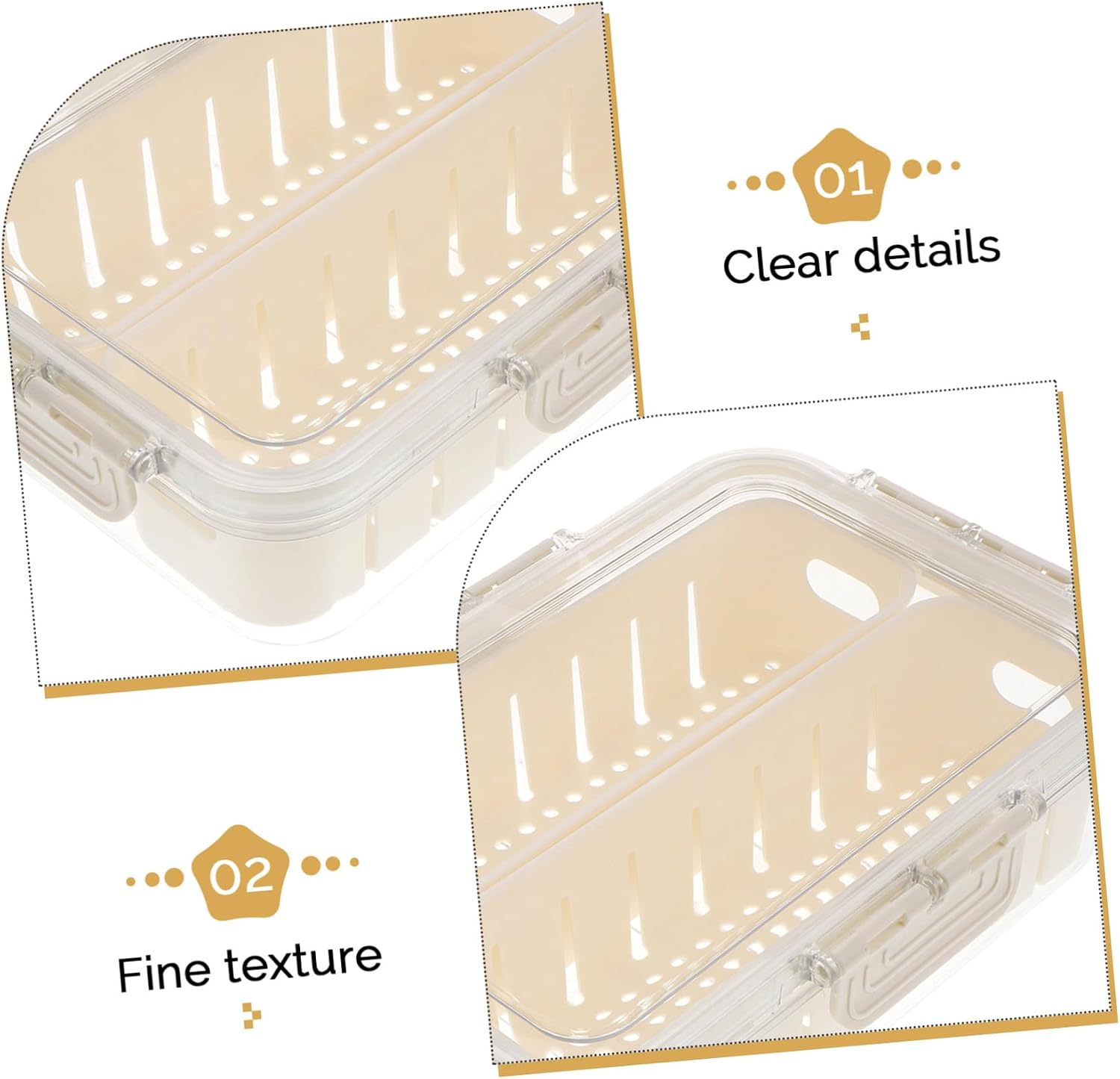 Zerodeko Refrigerator Storage Box Fresh Preservation Container for Vegetables Fruits Meat with Drain Feature Fridge Organizer for Efficient Food Storage