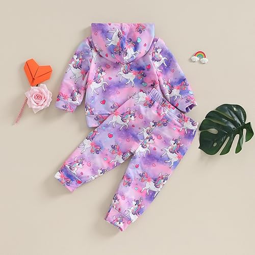 Miniatura 4 de Karwuiio Conjunto de 2 piezas para bebé recién nacido, sudadera con capucha y pantalones, ropa de otoño e invierno