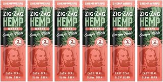 ZIG-ZAG Hemp Wraps 6-Pack - Georgia Fields (2 Wraps Per Pack) 100% Natural, Slow-Burning Hemp Wraps