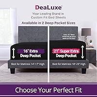 Vista 112 de DeaLuxe Kids Twin Deep Pocket Fitted Sheet - White - Microfiber - 16' Deep - Twin Size 39' x 75' - Perfect Fit for 14'-18' Mattresses