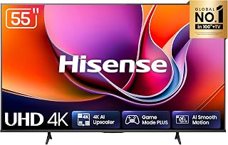 Hisense Smart TV 4K 55" Polegadas 55A6NV | Dolby Vision, HDR10, HLG, Dolby Gaming, Film Maker, DTS Virtual X, Compatibilidade Alexa