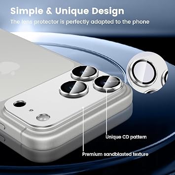 Coverzone Coverzone Kamera Lens Koruyucu için iPhone 17 Pro Max 6.9 Inç, Tam Kapsamlı 9H Temperli Cam Halkalı Kapak, Mat Metal Plaka, Kılıf Dostu, 1 Paket (Gümüş, iPhone 17 Pro Max)