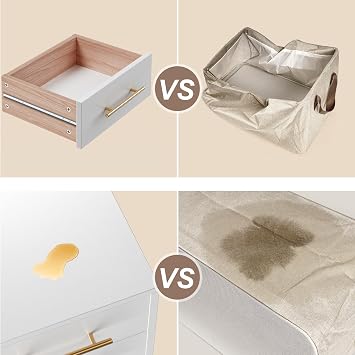 Aiho Nightstand Set of 2, Bedside Table Set Wood White Nightstand