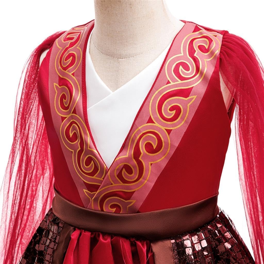 Dressy Daisy Girls Princess Warrior Costume Hanfu Chinese Heroine Dress Up Halloween Party Outfit