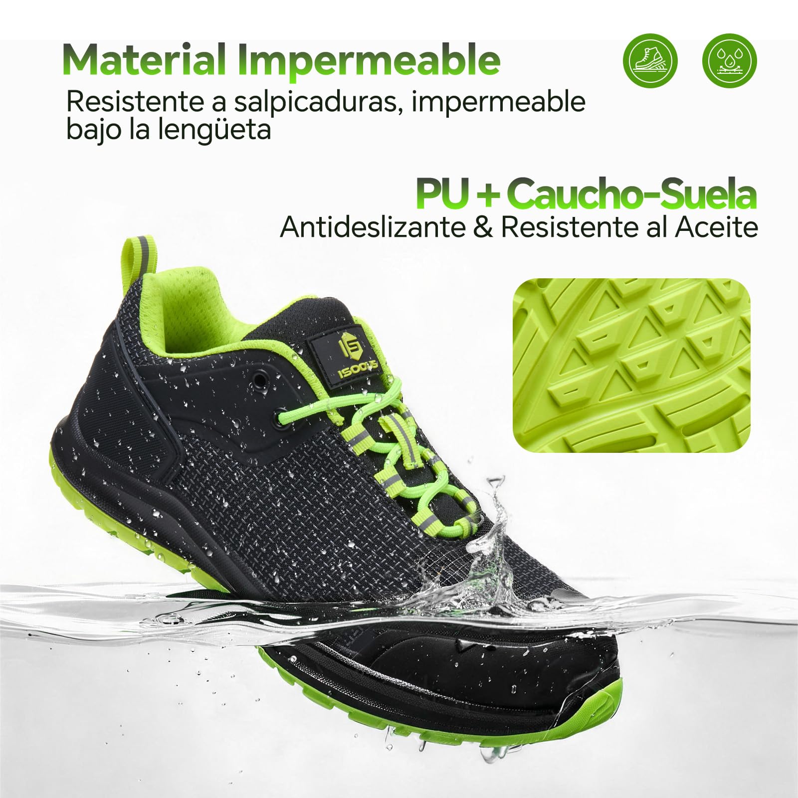ISOOUS Zapatos de Seguridad Hombre Mujer Calzado Trabajo S3 ESD Impermeable