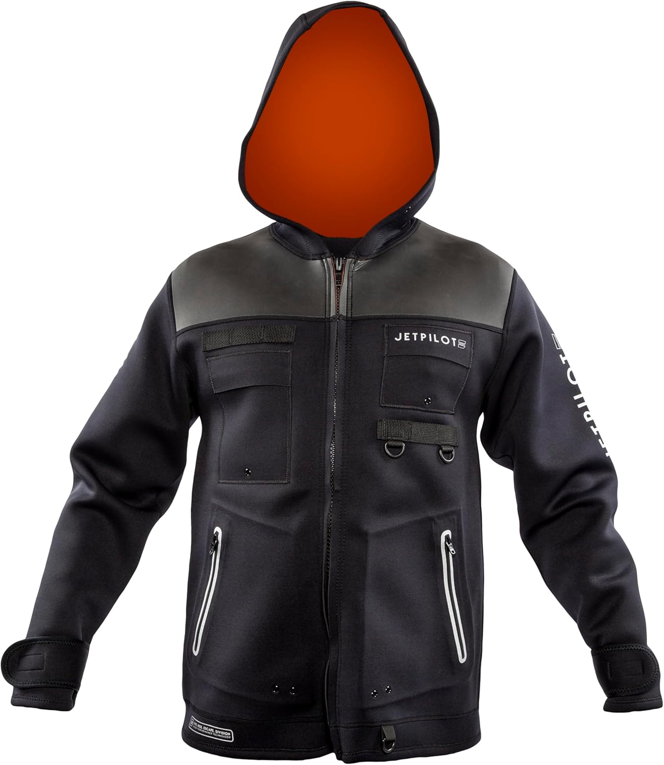 Jet Pilot - 2MM Tour Coat -2mm Flex Lite Neoprene - Insulated Neoprene Hood - Sailing Jacket, Fishing Jacket - Wetsuit Tops