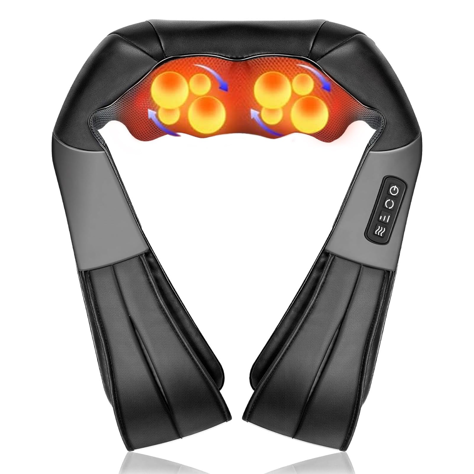 INGUNAR Heating neck massager, finger pressure shoulder massager, electric kneading back massager, massage pillow to relieve deep tissue pain, Father's Day gift, Mother's Day gift.