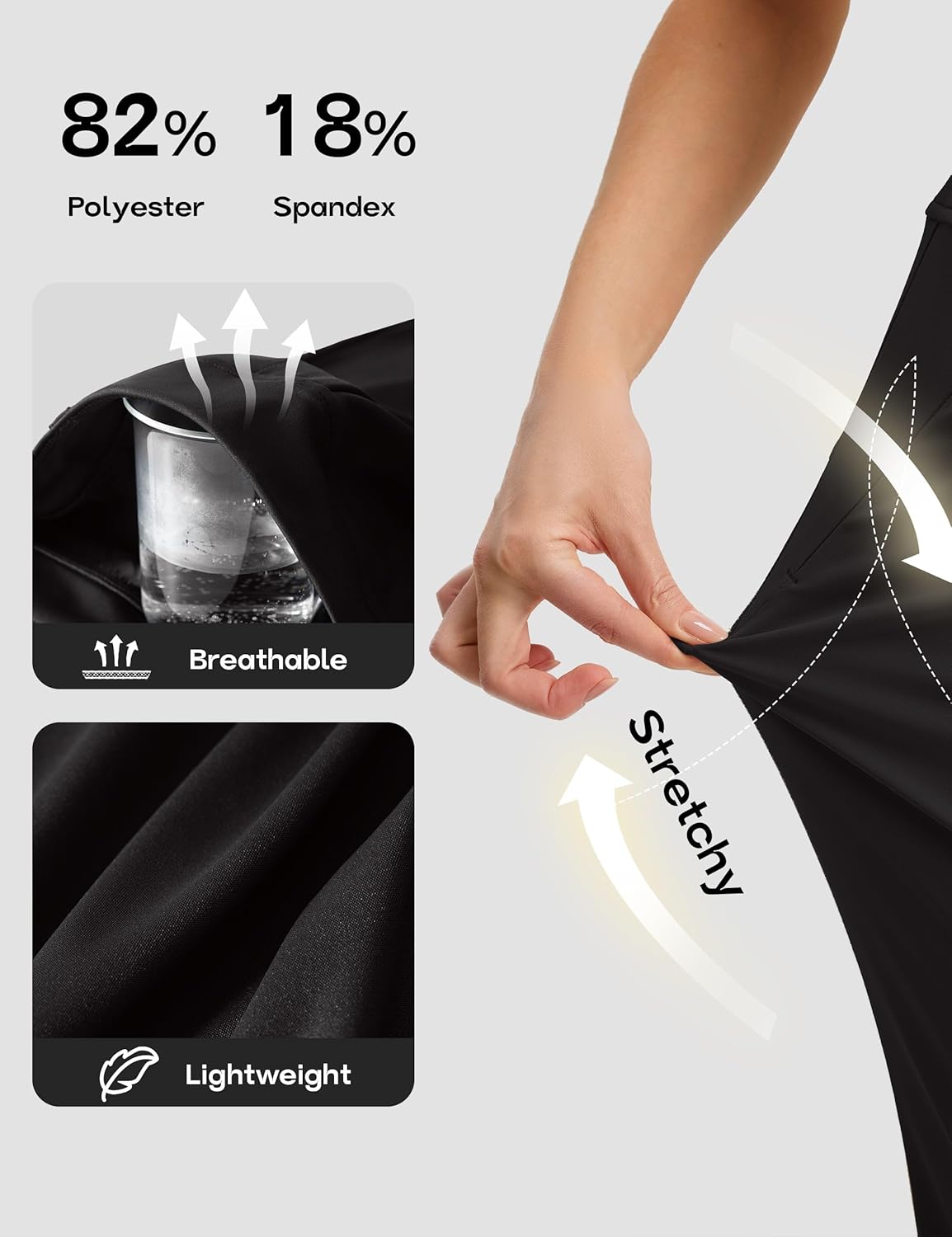 FitsT4 Sports Women 18" Golf Capris Pants Dressy Casual Stretch Capri Pants with Pockets - Image 4