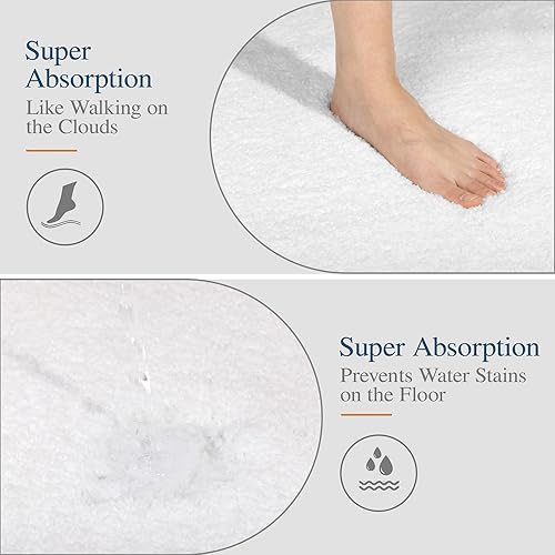 Miniatura 3 de Walensee - Tapete de baño antideslizante, absorbente, suave, de microfibra, peludo, lavable a máquina, afelpado y grueso para ducha (16 x 24