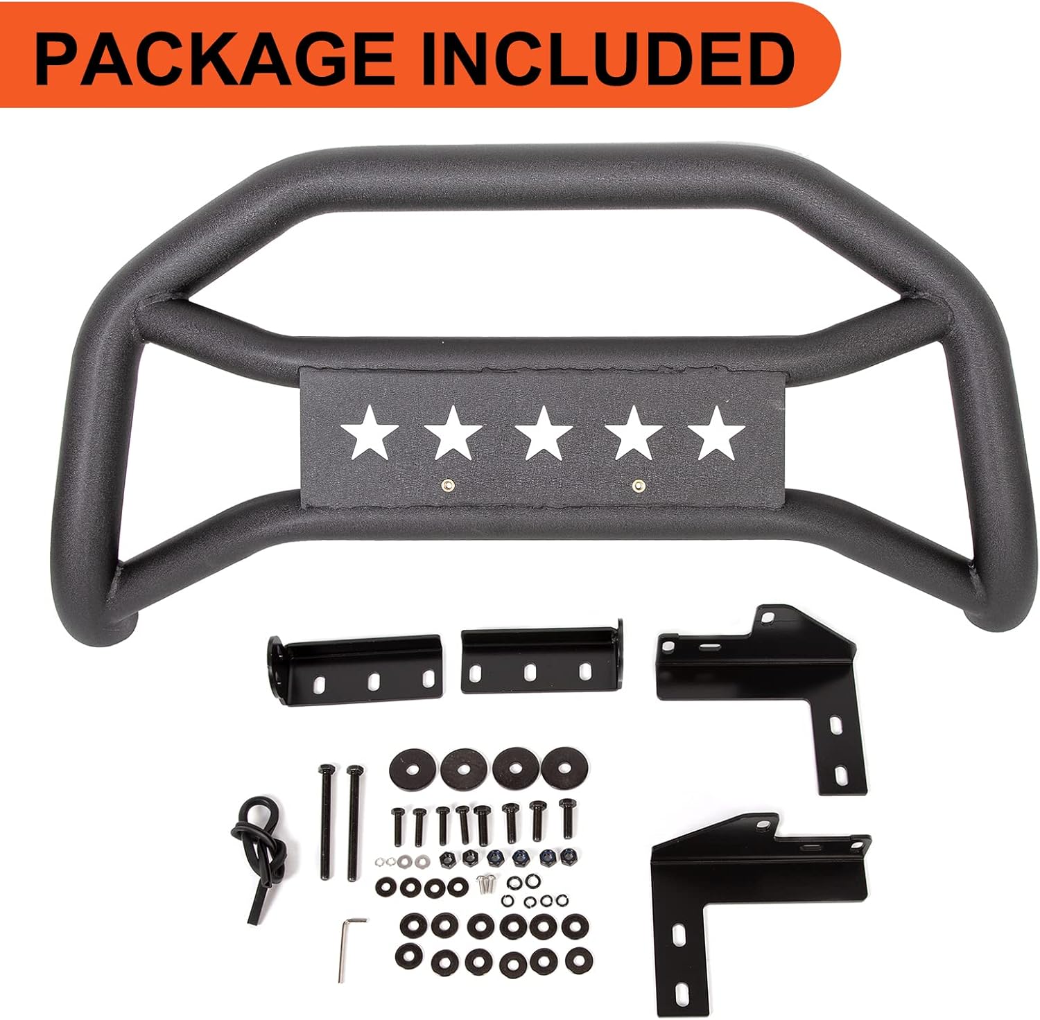 ECOTRIC Front Bull Bar Compatible with 2005-2023 Toyota Tacoma Pickup Truck Bumper Brush Grill Grille Guard Heavy Duty Steel Textured Powder Finish Black