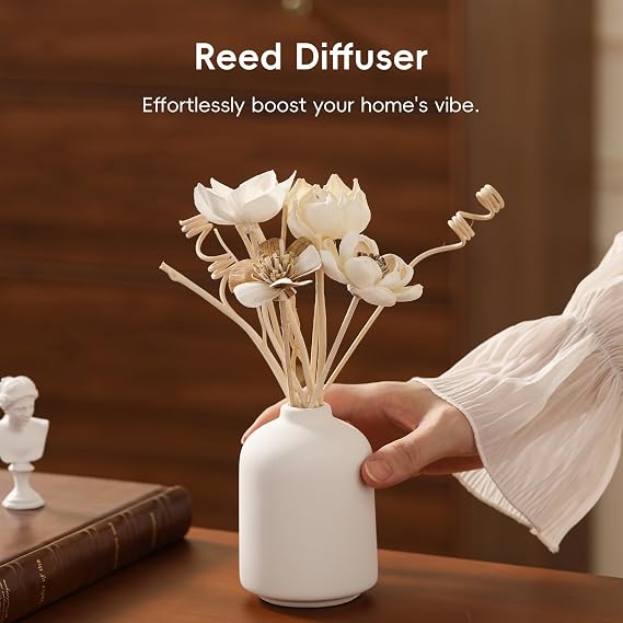 Reed Diffuser Sticks, Reed Diffuser Sticks Flowers, Reed Diffusers Set for Bathroom, Reeds Diffuser for Home, Bedroom Decor, Office,12Pcs, Natural Flower (Intangible Cultural Heritage Series - Sunny)