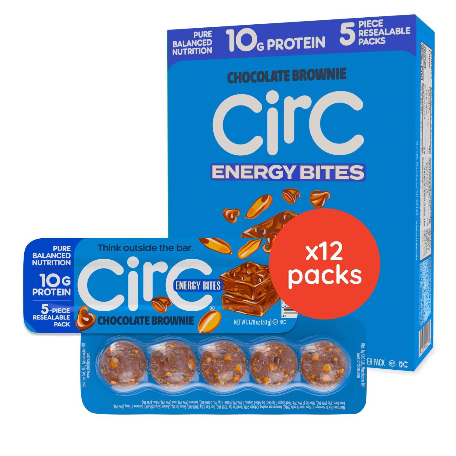 Amazon.com : CirC Energy Bites - 12 Pack Chocolate Brownie Gluten