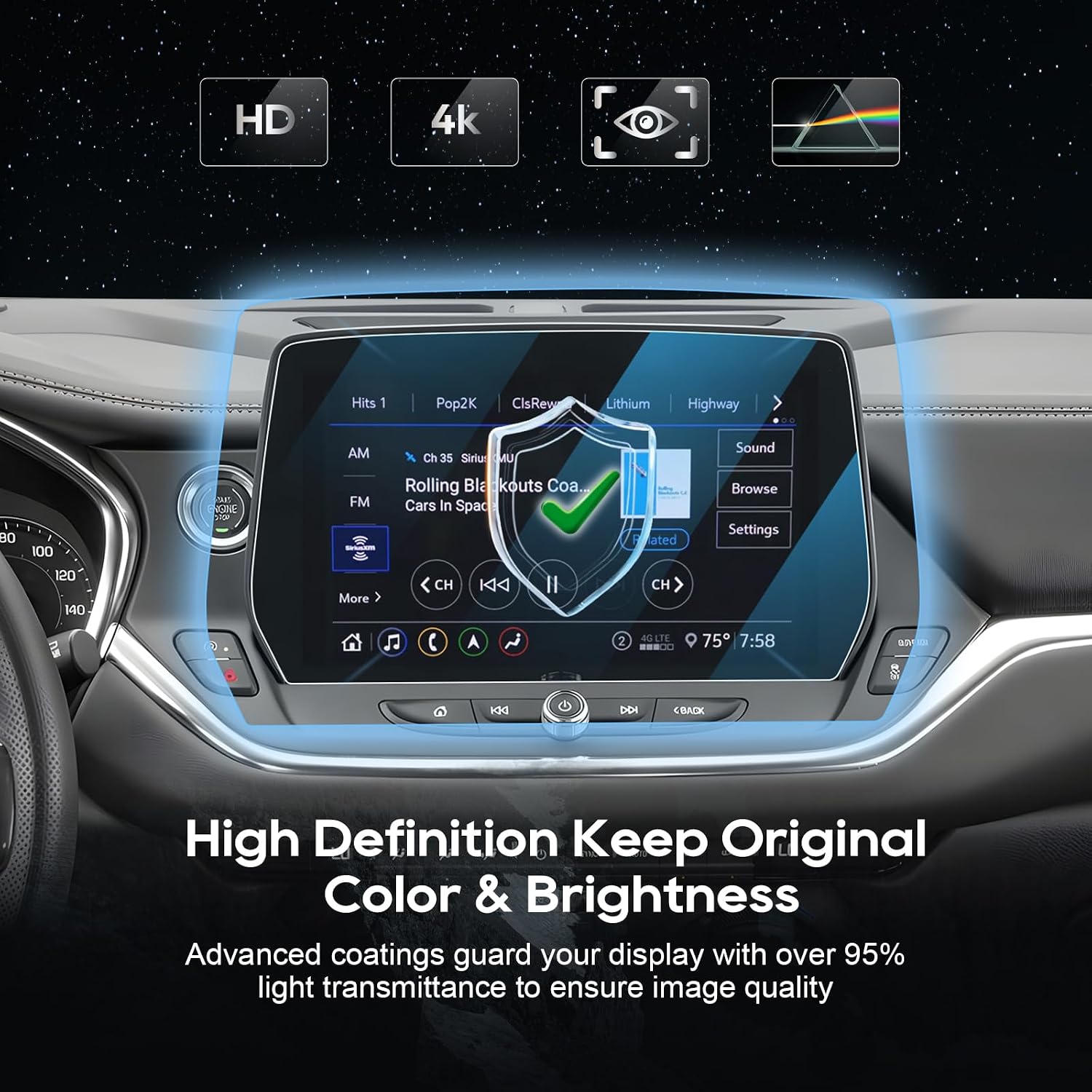 LFOTPP 2023 2024 Blazer Screen Protector Glass 10.2" for 2023 2024 Blazer[Premier/2LT/3LT/RS] 10.2-in Touchscreen Blazer Accessories Blazer Touch Screen 2023 2024 Blazer 10.2-in Protector