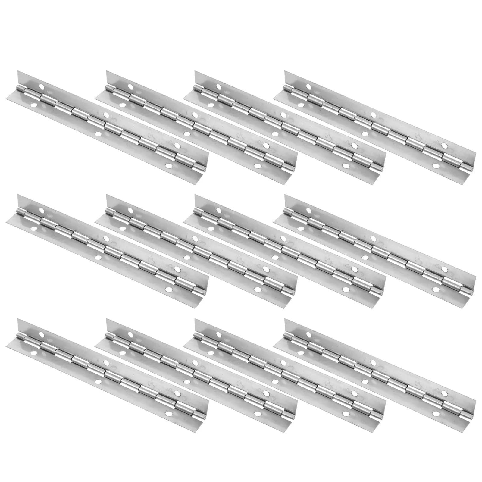 12Pcs Heavy Duty Stainless Steel Piano Hinges Smooth Cabinet Hardware for Kitchen Cabinets Bathroom for Pianos