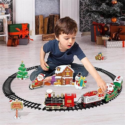Miniatura 3 de Christmas Train Set with Luxury Track & Glowing Sounds and Lights,Kids Train for Christmas Tree,Electric Xmas Trains Set for Around The Tree Trains