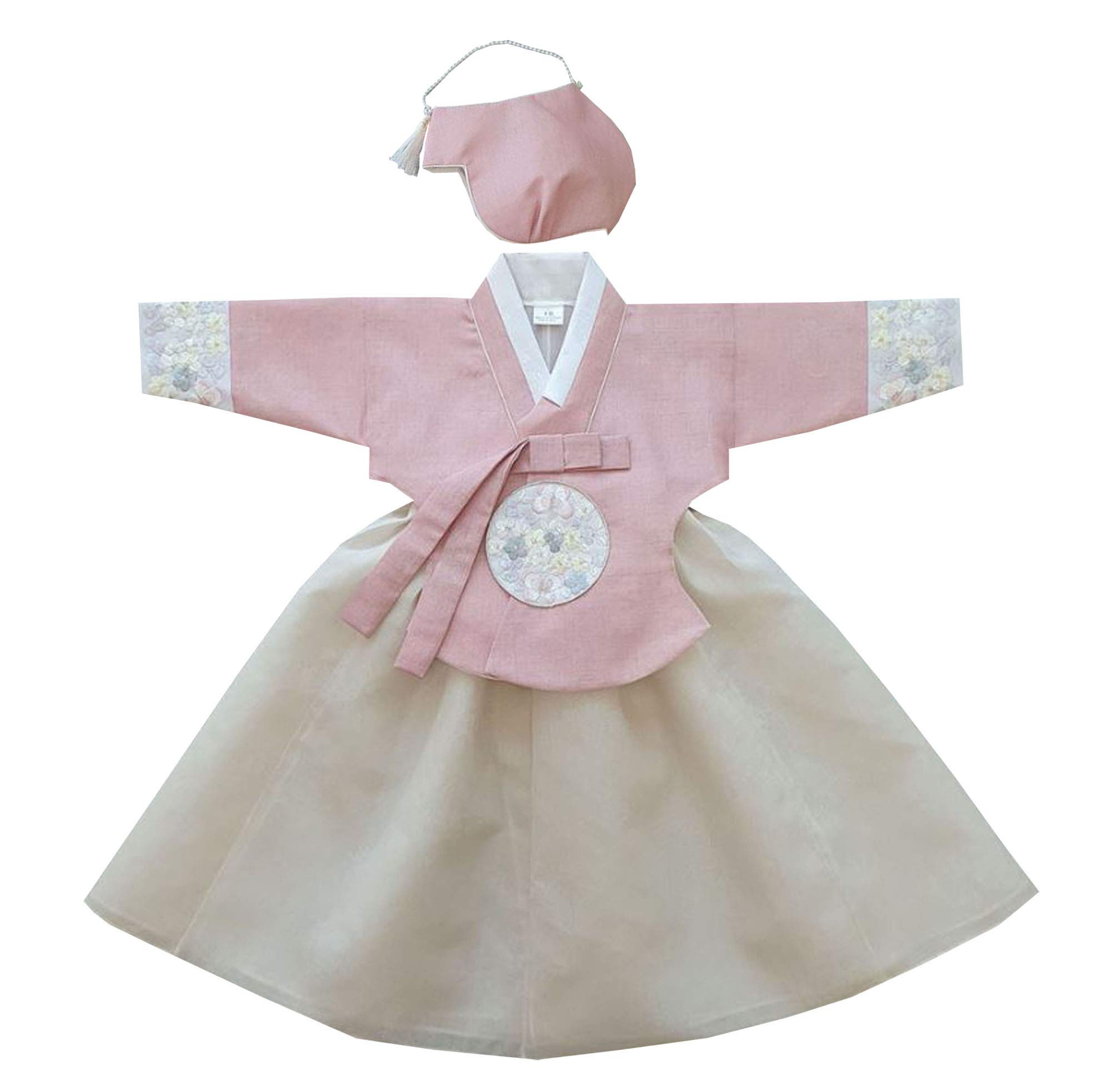 Hanbok Dress Baby Girl 100th Days Birth Party Celebration Korea Traditional Baby Pink Beige